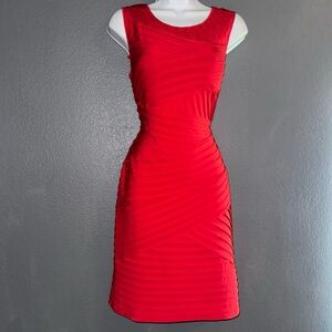 Calvin Klein Red Holiday Christmas Pencil Sleeveless Dress Womens size Medium 8
